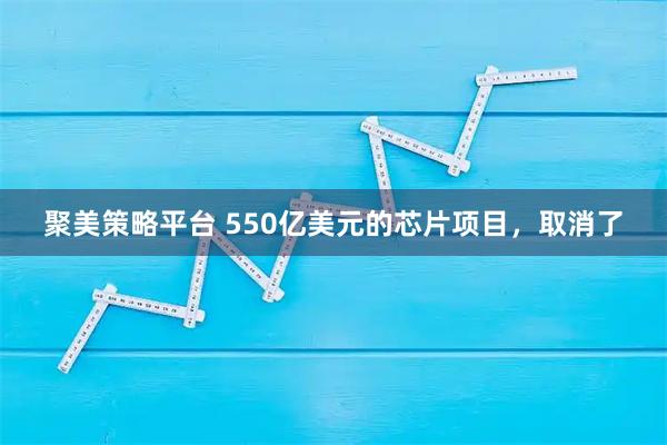 聚美策略平台 550亿美元的芯片项目，取消了
