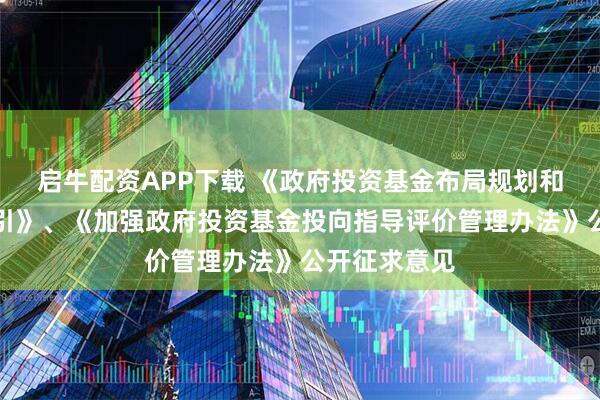 启牛配资APP下载 《政府投资基金布局规划和投向工作指引》、《加强政府投资基金投向指导评价管理办法》公开征求意见